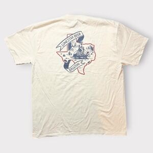 Brixton Lone Star Beer Armadillo Texas T-Shirt Mens Large Cream Short Sleeve Tee